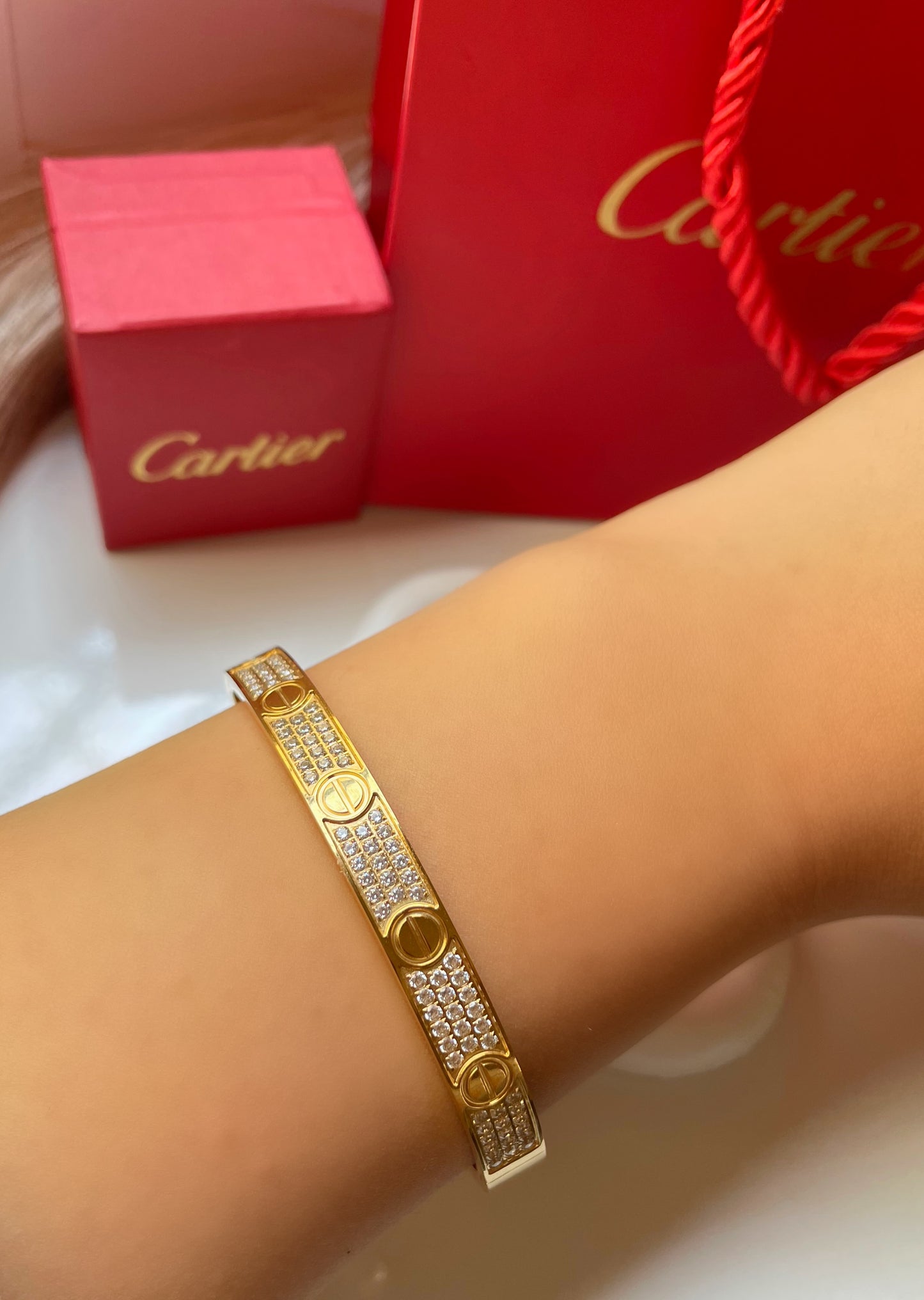 Bracelet Cartier Løve full strass