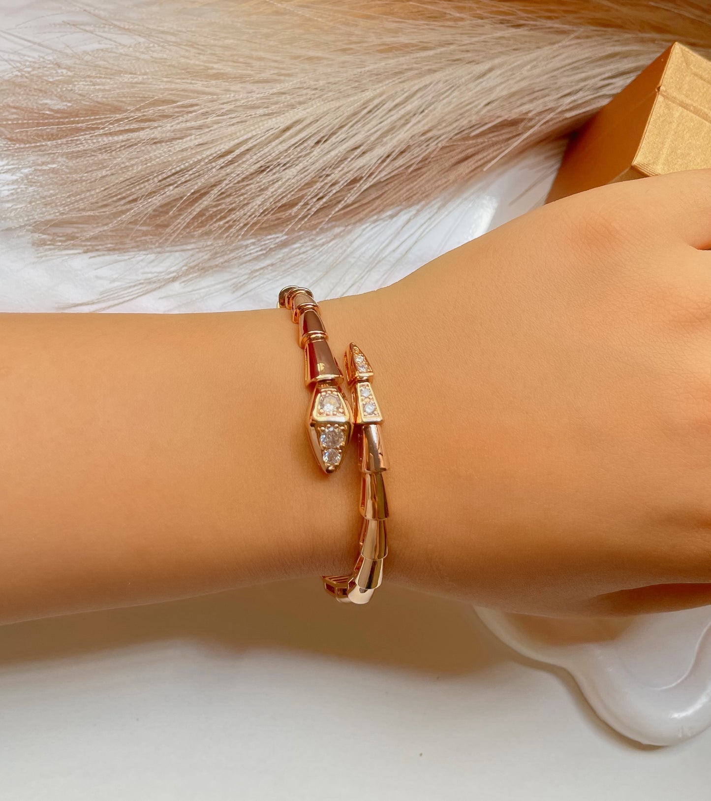 Bracelet Bvlgari serpenté bronze