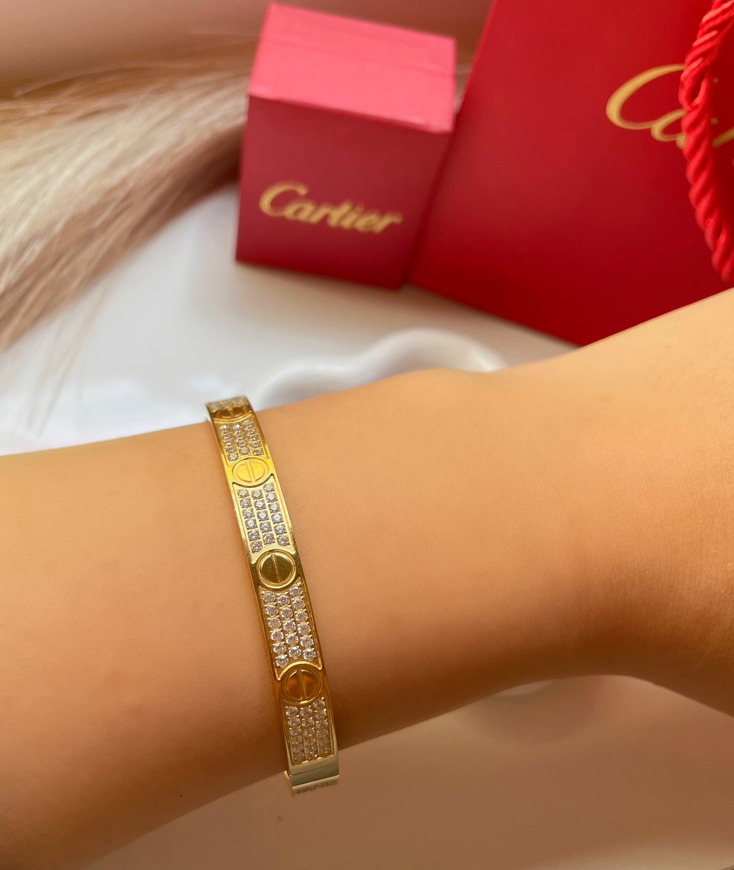 Bracelet Cartier Løve full strass