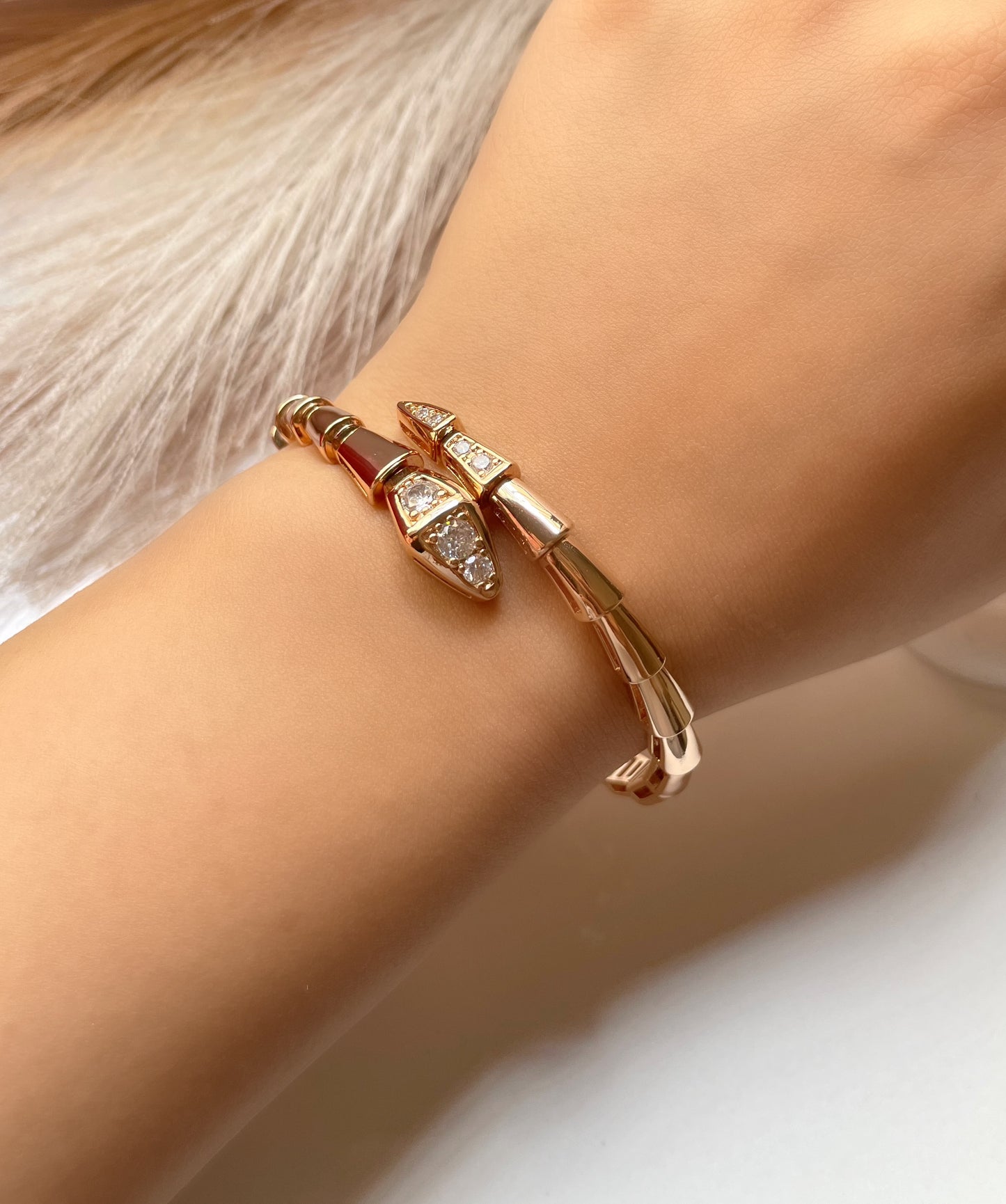 Bracelet Bvlgari serpenté bronze