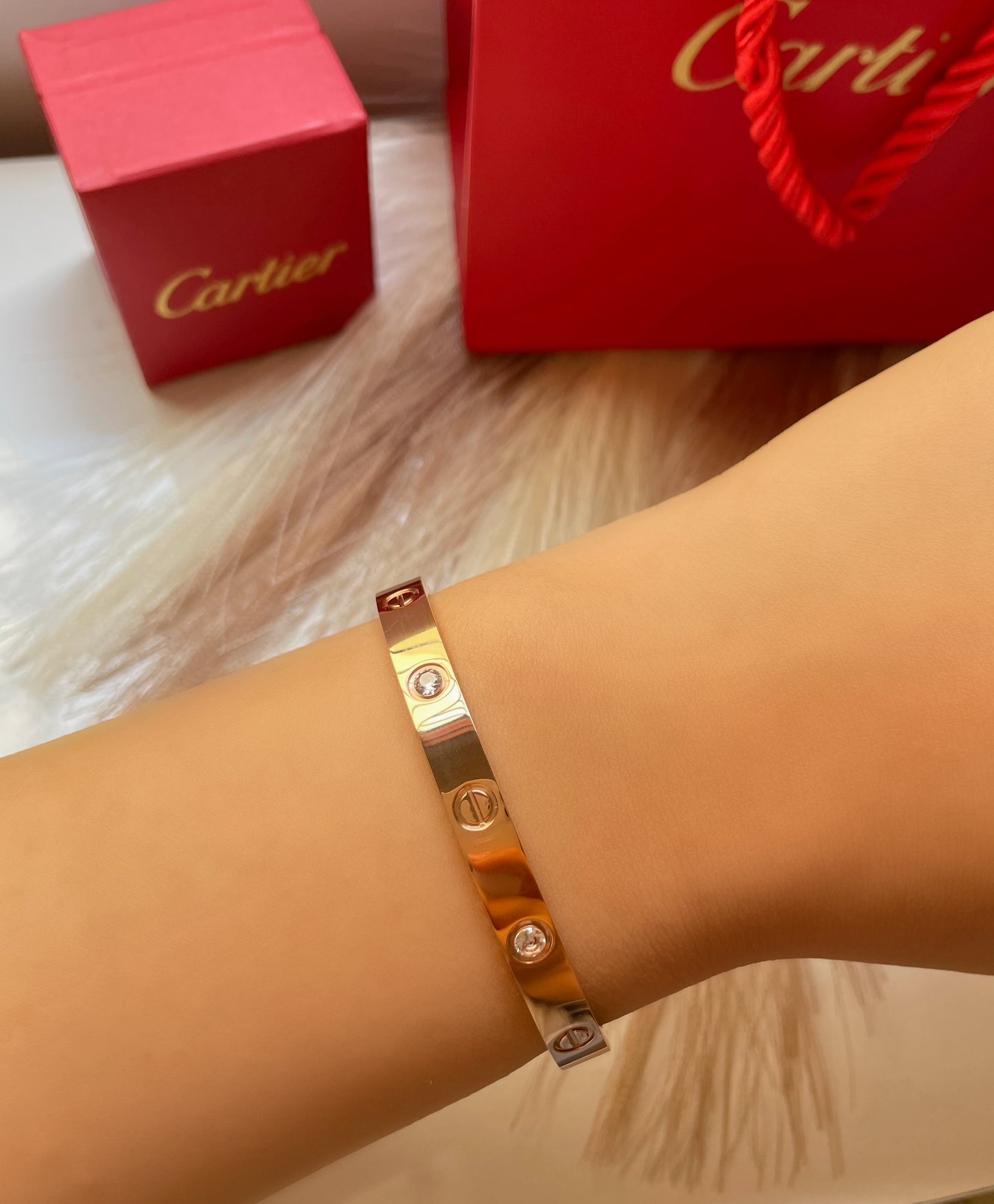 Bracelet Cartier Løve strass avec tournevis Bronze