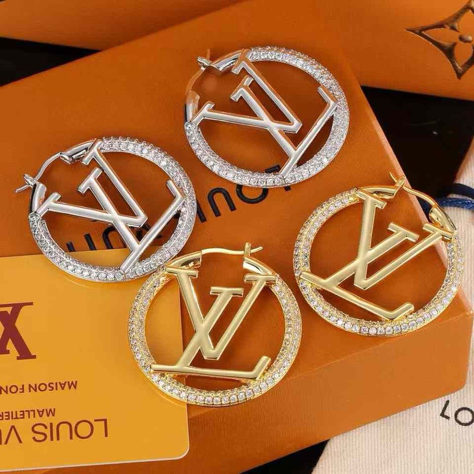 Boucles d’oreilles Louis Vuitton avec strass