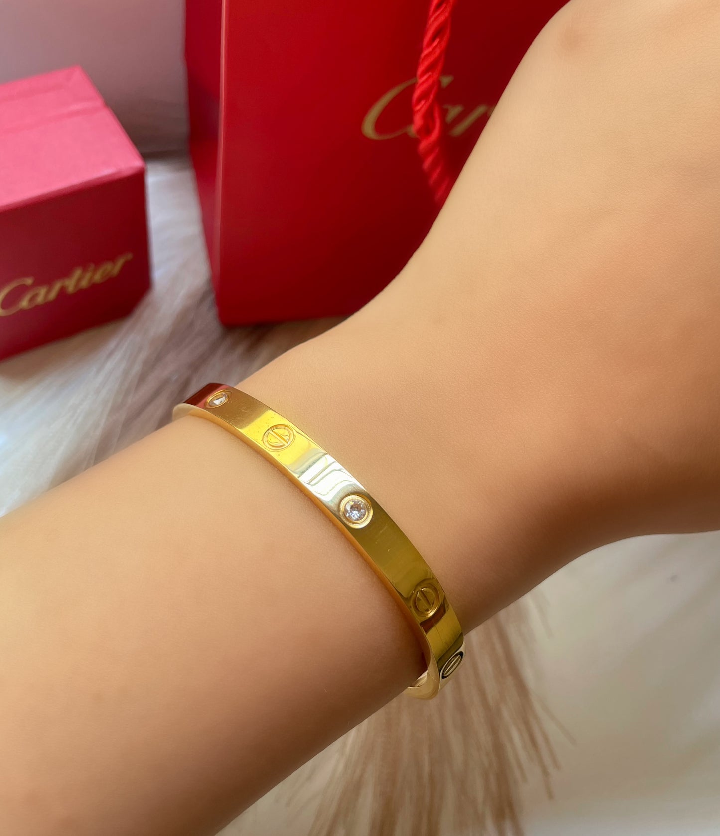 Bracelet Cartier Løve strass avec tournevis doré