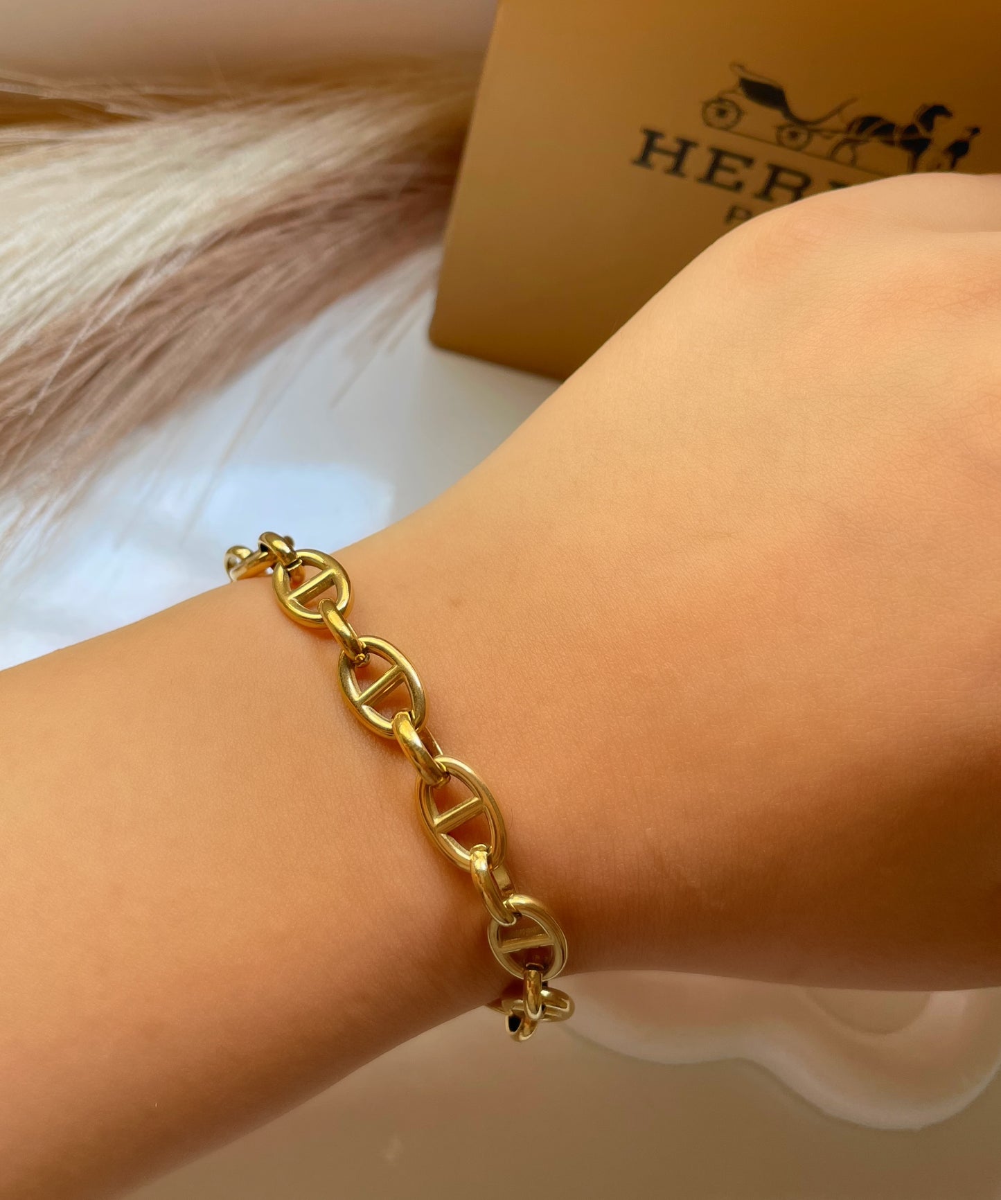 Gourmette Hermès doré