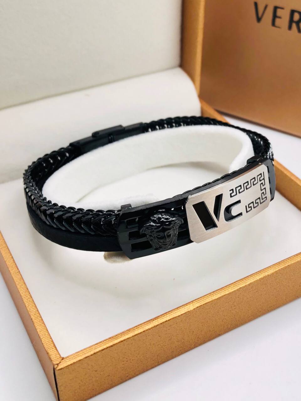 Bracelet Homme Versace Cuir