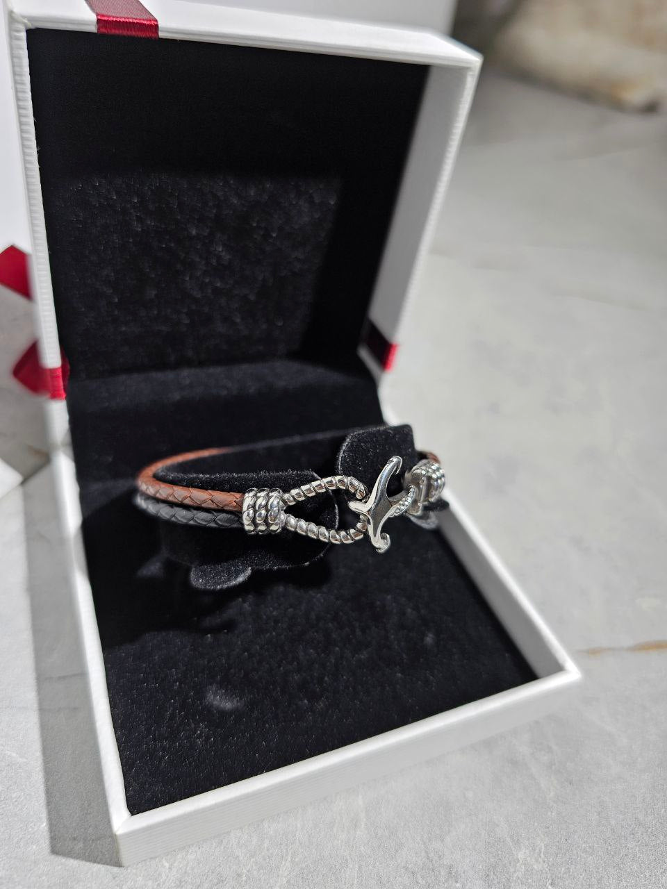 Bracelet Homme Cuir Ancre