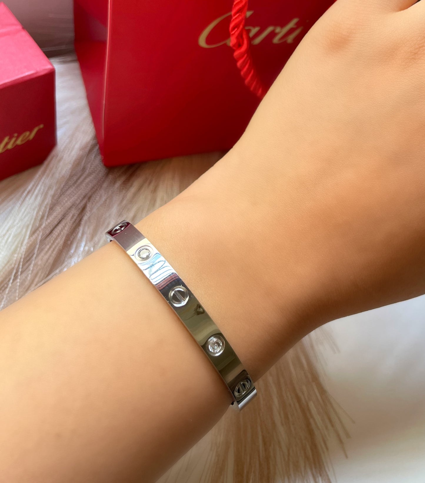 Bracelet Cartier Løve strass avec tournevis Argenté