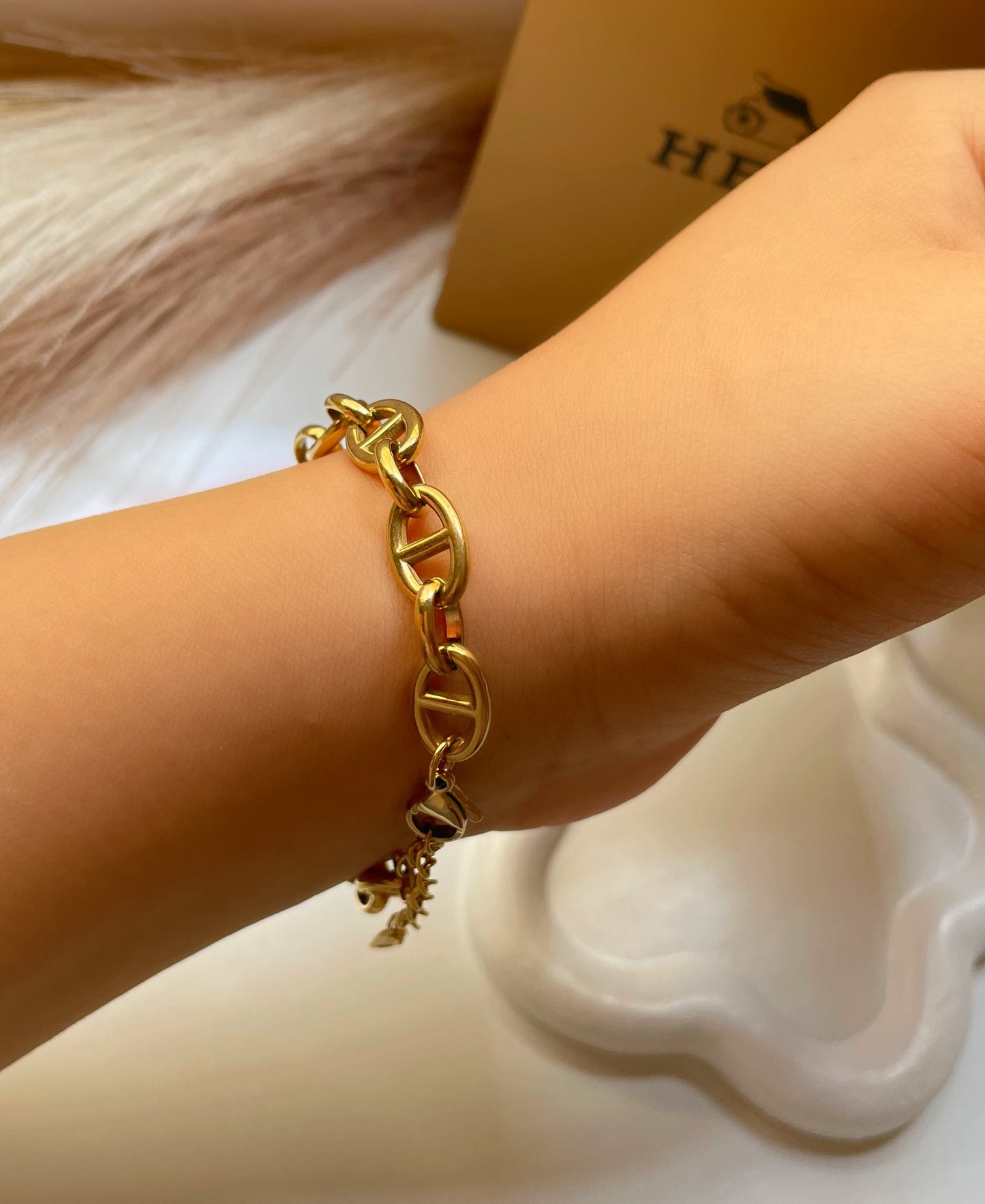 Gourmette Hermès doré