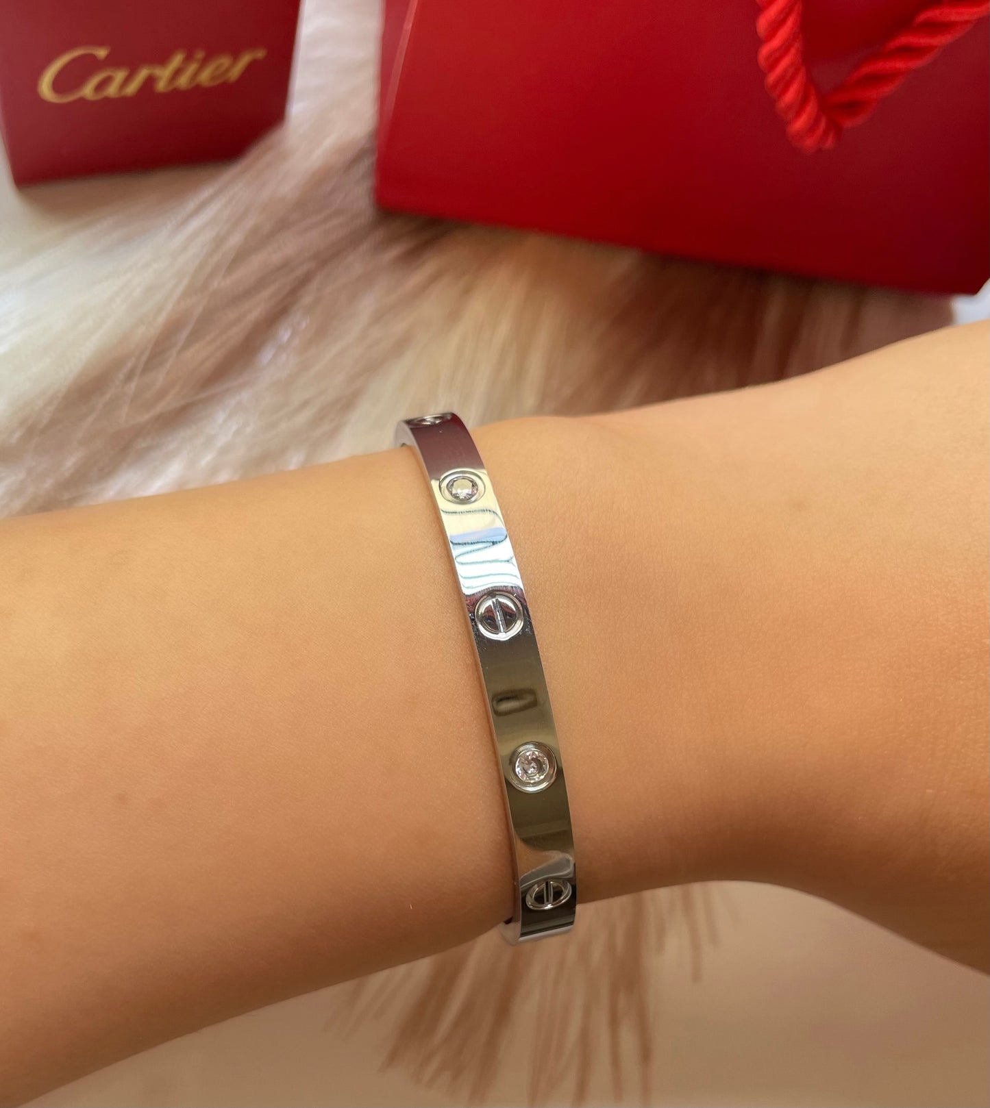 Bracelet Cartier Løve strass avec tournevis Argenté
