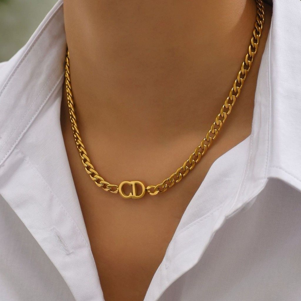 Collier Dior ras de cou doré