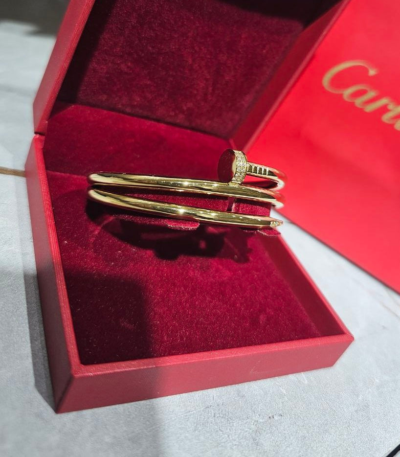 Bracelet Cartier Clou strass doucle tour doré