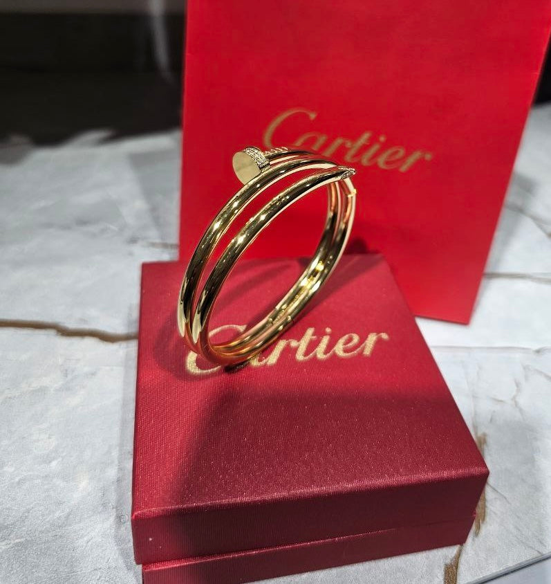 Bracelet Cartier Clou strass doucle tour doré