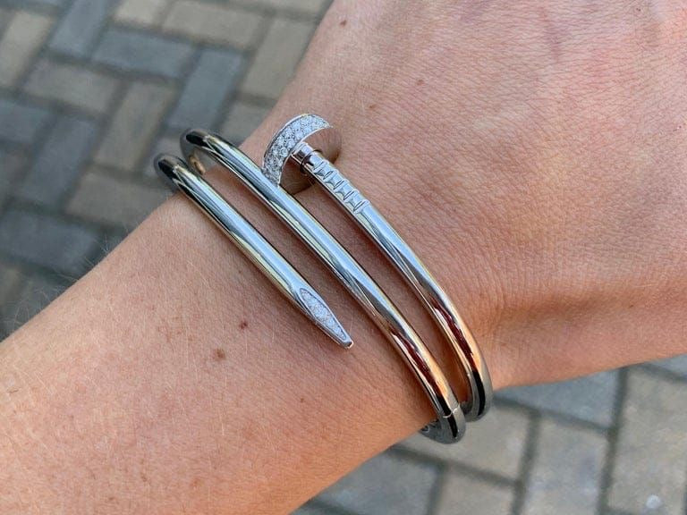 Bracelet Cartier Clou strass doucle tour doré
