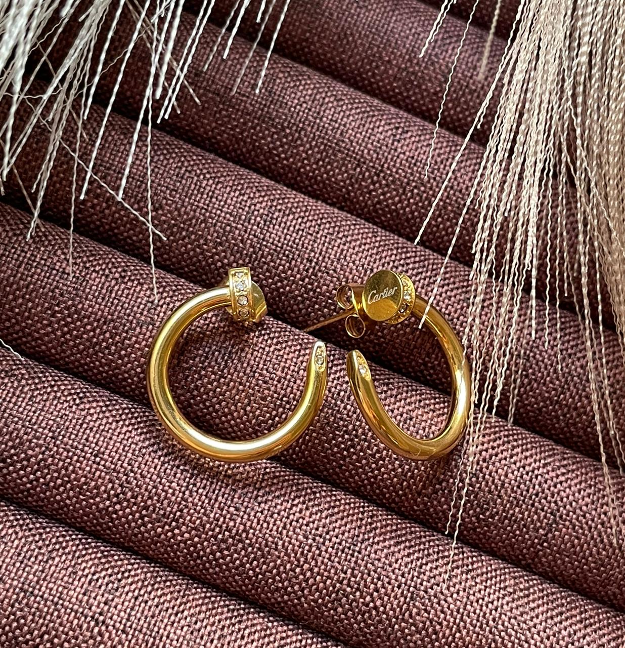 Boucles d'oreilles Cartier clou avec strass