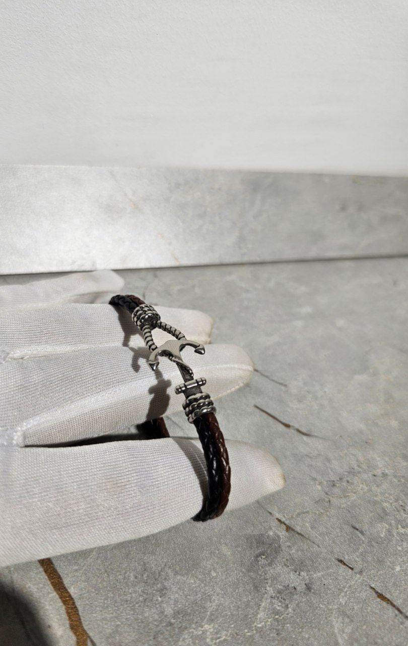 Bracelet Homme Cuir Ancre