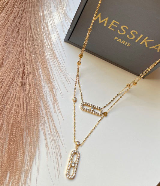 Collier Messika double doré