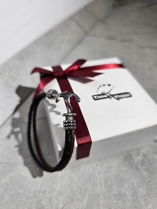 Bracelet Homme Cuir Ancre