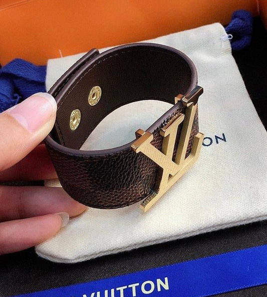 Bracelet Louis Vuitton cuir large LV