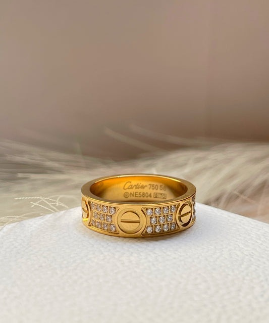 Bague Cartier Løve pavée full strass