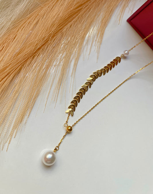 Collier perle doré