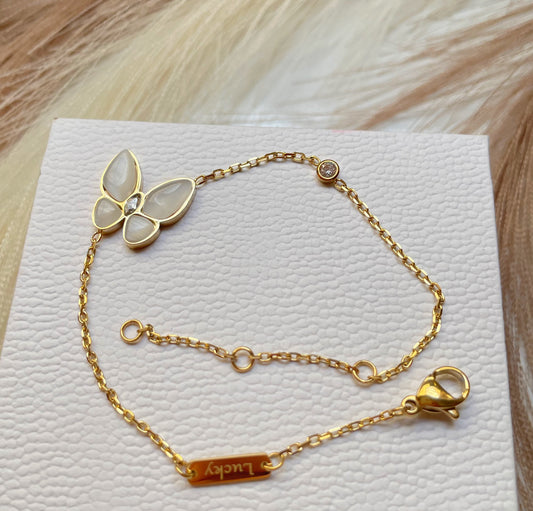 Gourmette Van Cleef & Arpels papillon doré