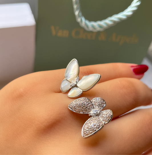 Bague Van Cleef & Arpels papillon argenté